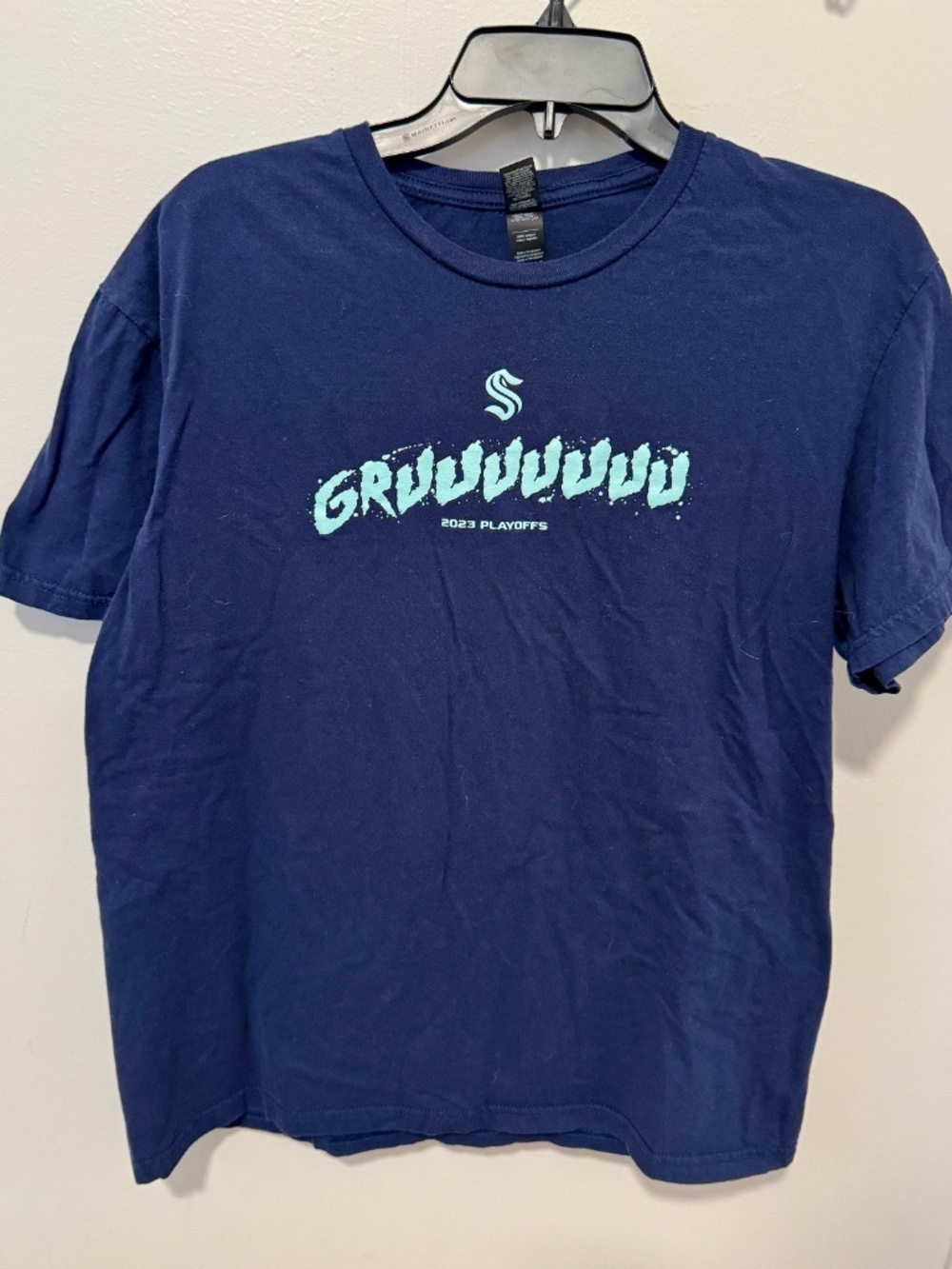 Seattle Kraken Hockey 2023 Playoffs Philip Grubauer Gruuuuuuu T-Shirt Size Large
